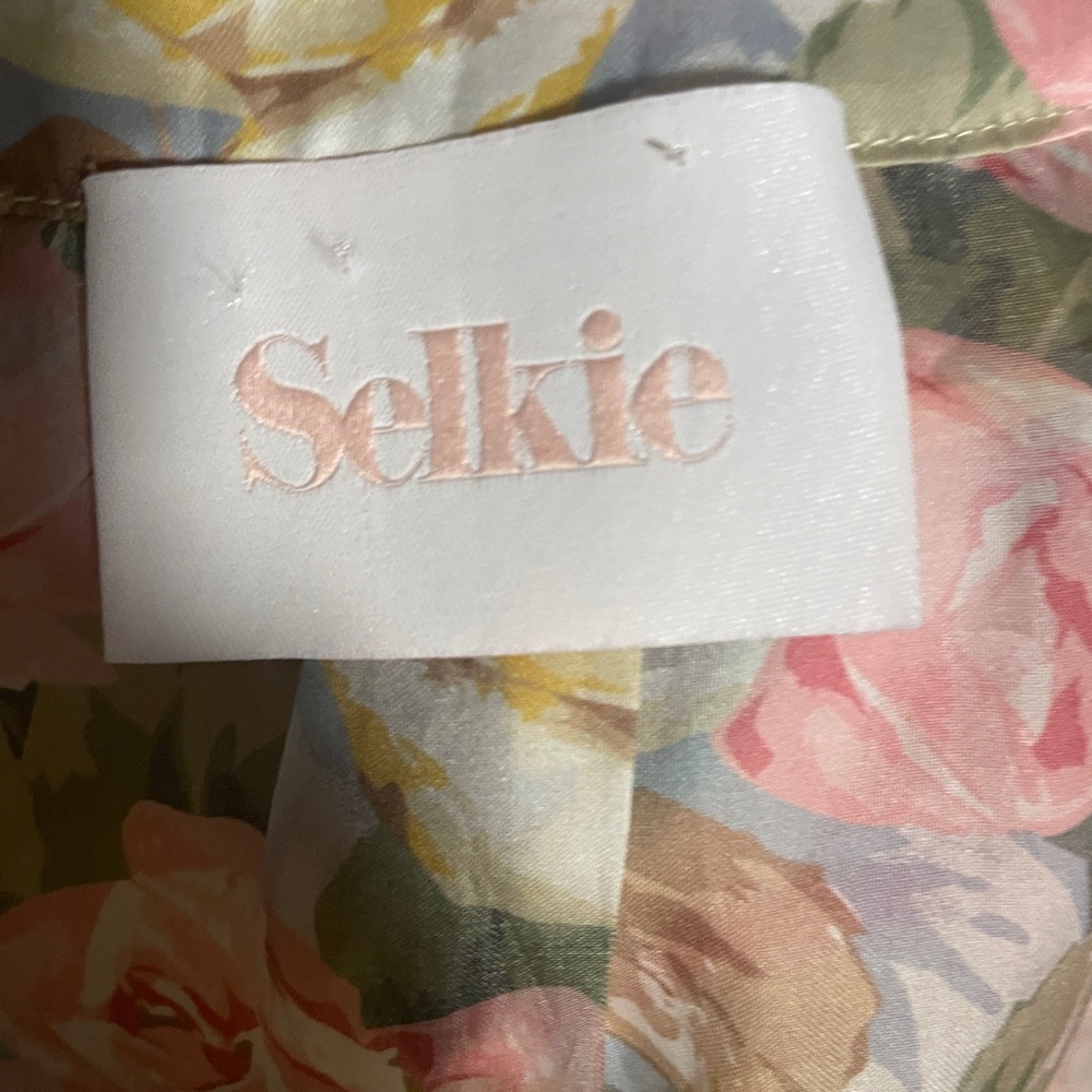 Selkie Sheer Floral Puff-Sleeve Tie Blouse and skirt - Picture 2 of 6